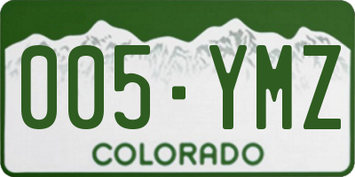 CO license plate 005YMZ