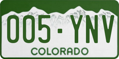 CO license plate 005YNV