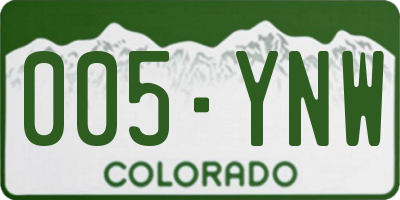 CO license plate 005YNW