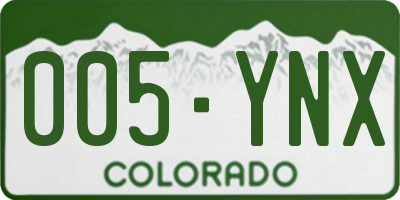 CO license plate 005YNX
