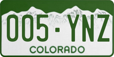 CO license plate 005YNZ
