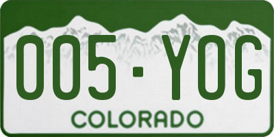 CO license plate 005YOG