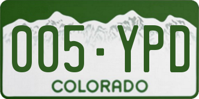 CO license plate 005YPD