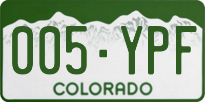 CO license plate 005YPF