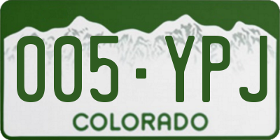 CO license plate 005YPJ