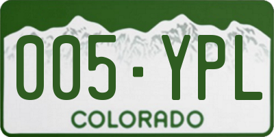CO license plate 005YPL