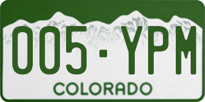 CO license plate 005YPM