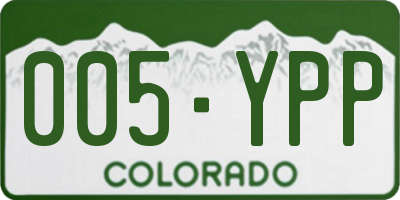 CO license plate 005YPP