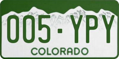 CO license plate 005YPY