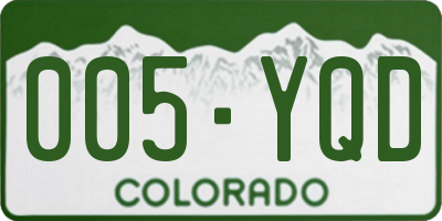 CO license plate 005YQD