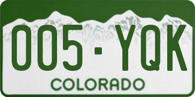CO license plate 005YQK