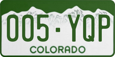 CO license plate 005YQP