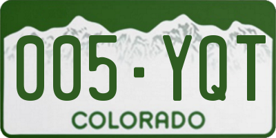CO license plate 005YQT