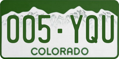 CO license plate 005YQU