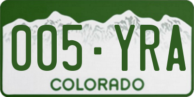 CO license plate 005YRA