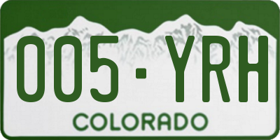 CO license plate 005YRH