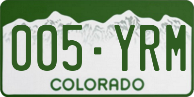 CO license plate 005YRM