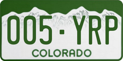 CO license plate 005YRP
