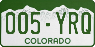 CO license plate 005YRQ