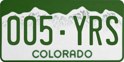 CO license plate 005YRS