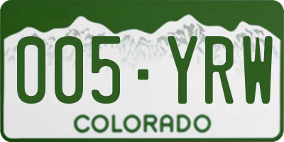 CO license plate 005YRW