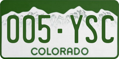 CO license plate 005YSC