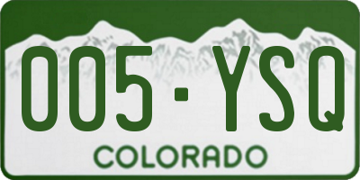 CO license plate 005YSQ