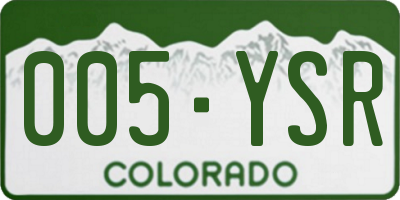CO license plate 005YSR