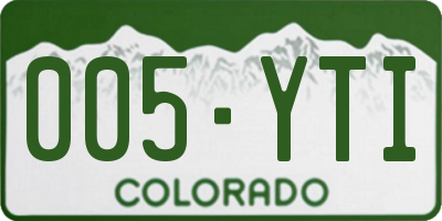 CO license plate 005YTI