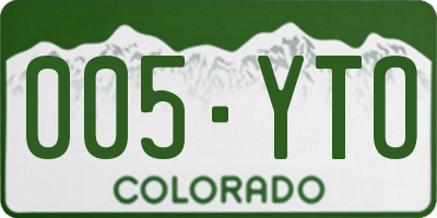 CO license plate 005YTO