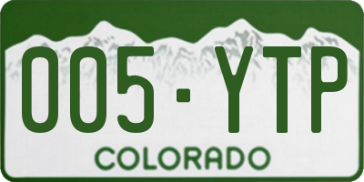 CO license plate 005YTP
