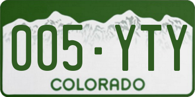 CO license plate 005YTY