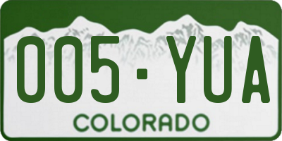 CO license plate 005YUA