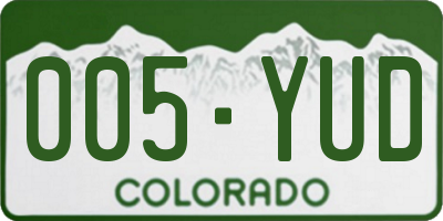 CO license plate 005YUD