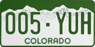 CO license plate 005YUH