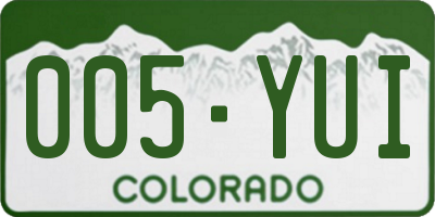 CO license plate 005YUI