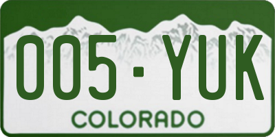 CO license plate 005YUK