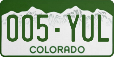 CO license plate 005YUL