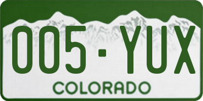 CO license plate 005YUX