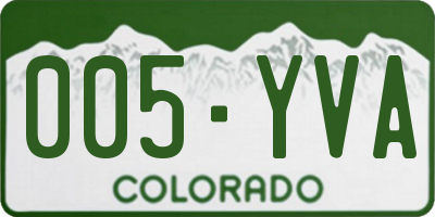 CO license plate 005YVA