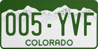 CO license plate 005YVF