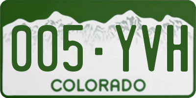 CO license plate 005YVH