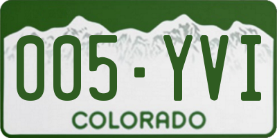 CO license plate 005YVI