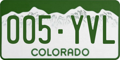 CO license plate 005YVL