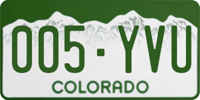 CO license plate 005YVU