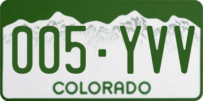 CO license plate 005YVV