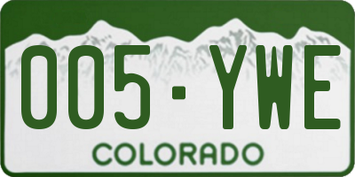 CO license plate 005YWE