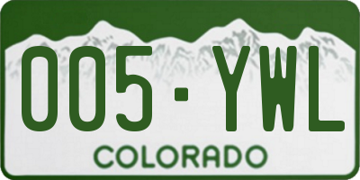 CO license plate 005YWL