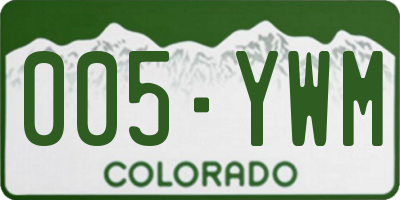CO license plate 005YWM