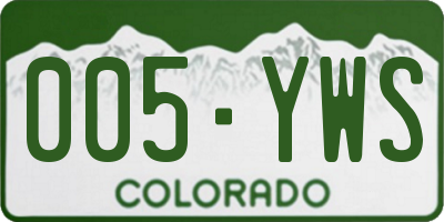 CO license plate 005YWS